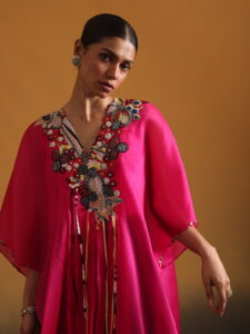 Organza Kaftan with Bustier & Pants