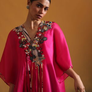 Organza Kaftan with Bustier & Pants