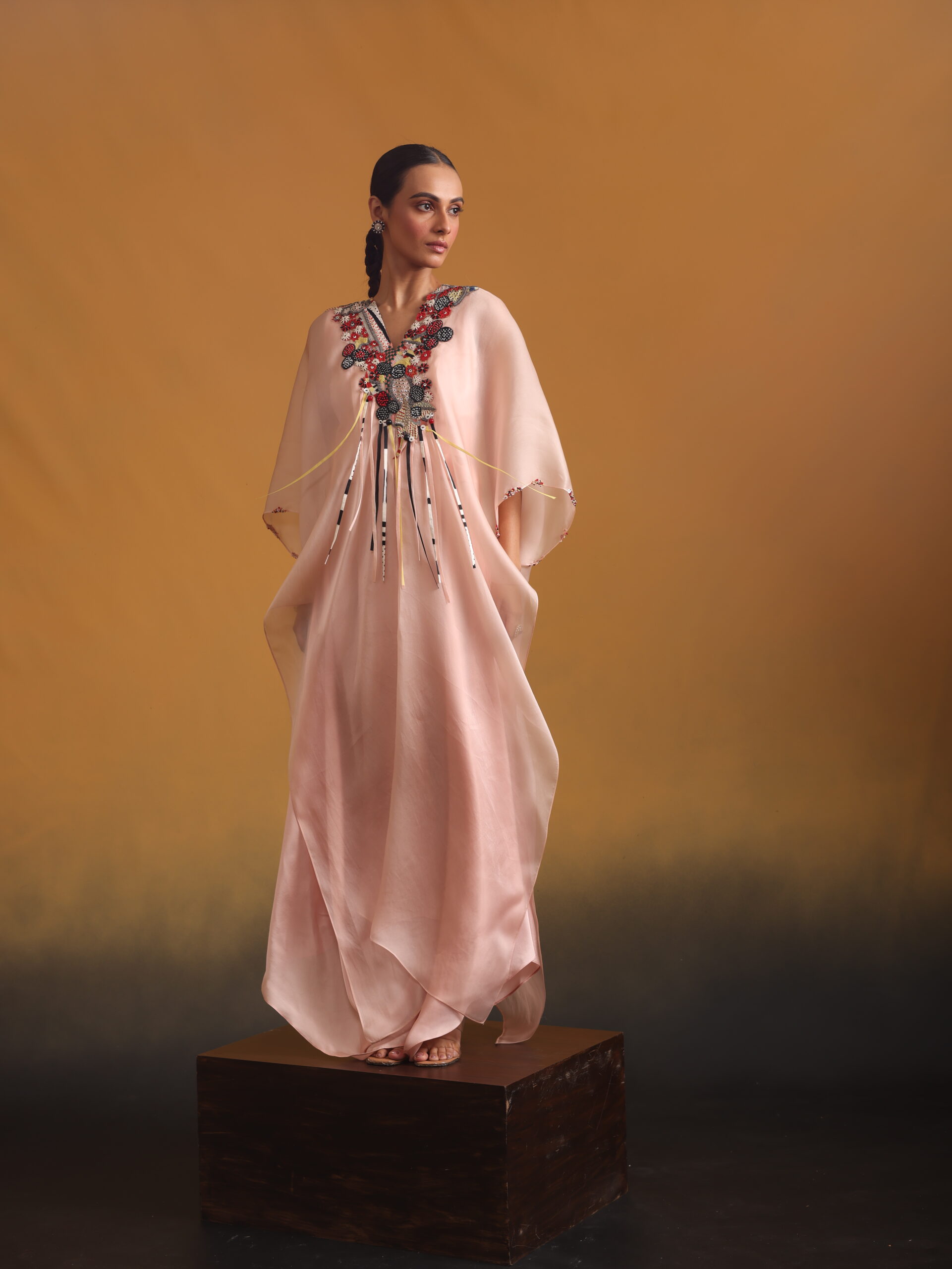 Organza Kaftan with Bustier & Pants - Image 4
