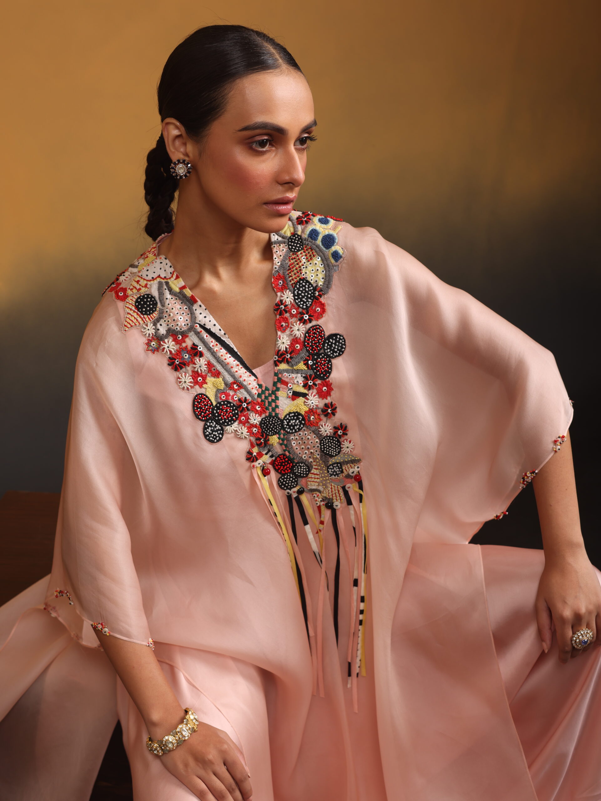 Organza Kaftan with Bustier & Pants - Image 3