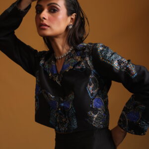 Appliquéd Embroidered Jacket with Bottom