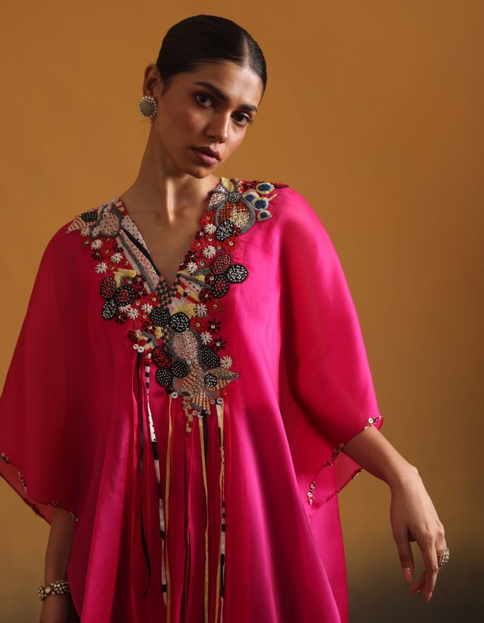 Organza Kaftan with Bustier & Pants