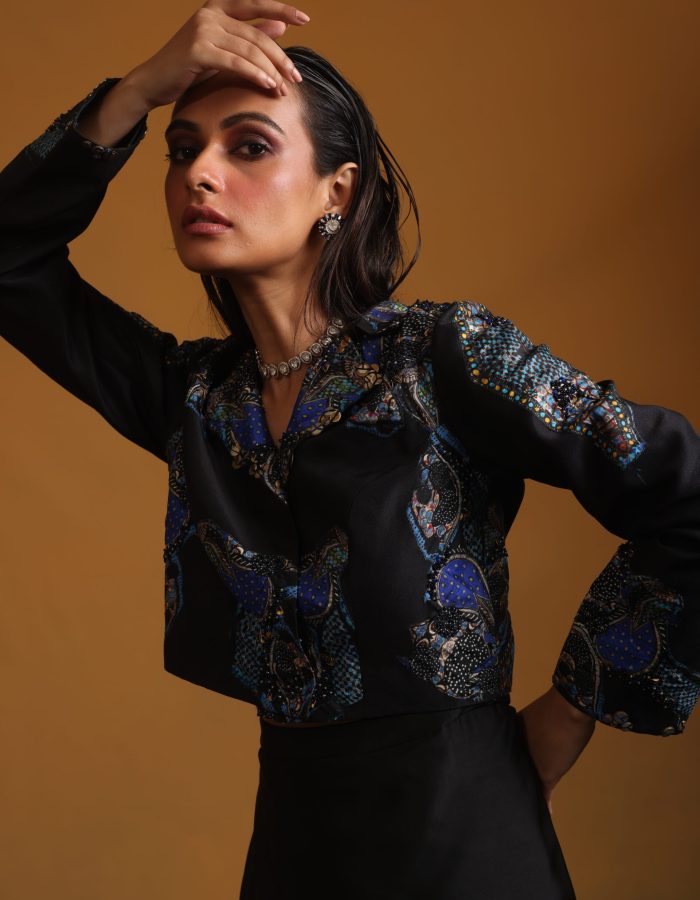 Appliquéd Embroidered Jacket with Bottom